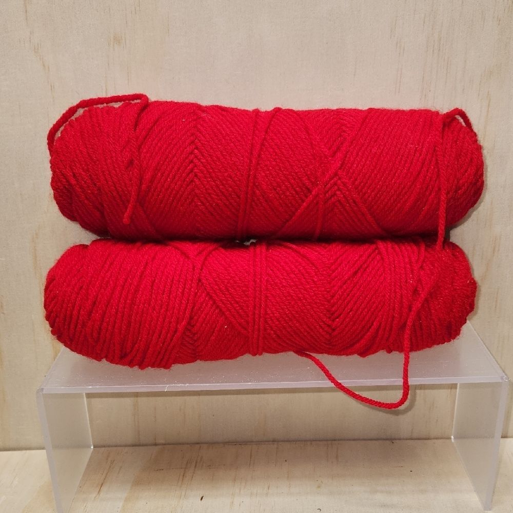 Vibrant Red Yarn Skeins Perfect for Knitting and Crochet